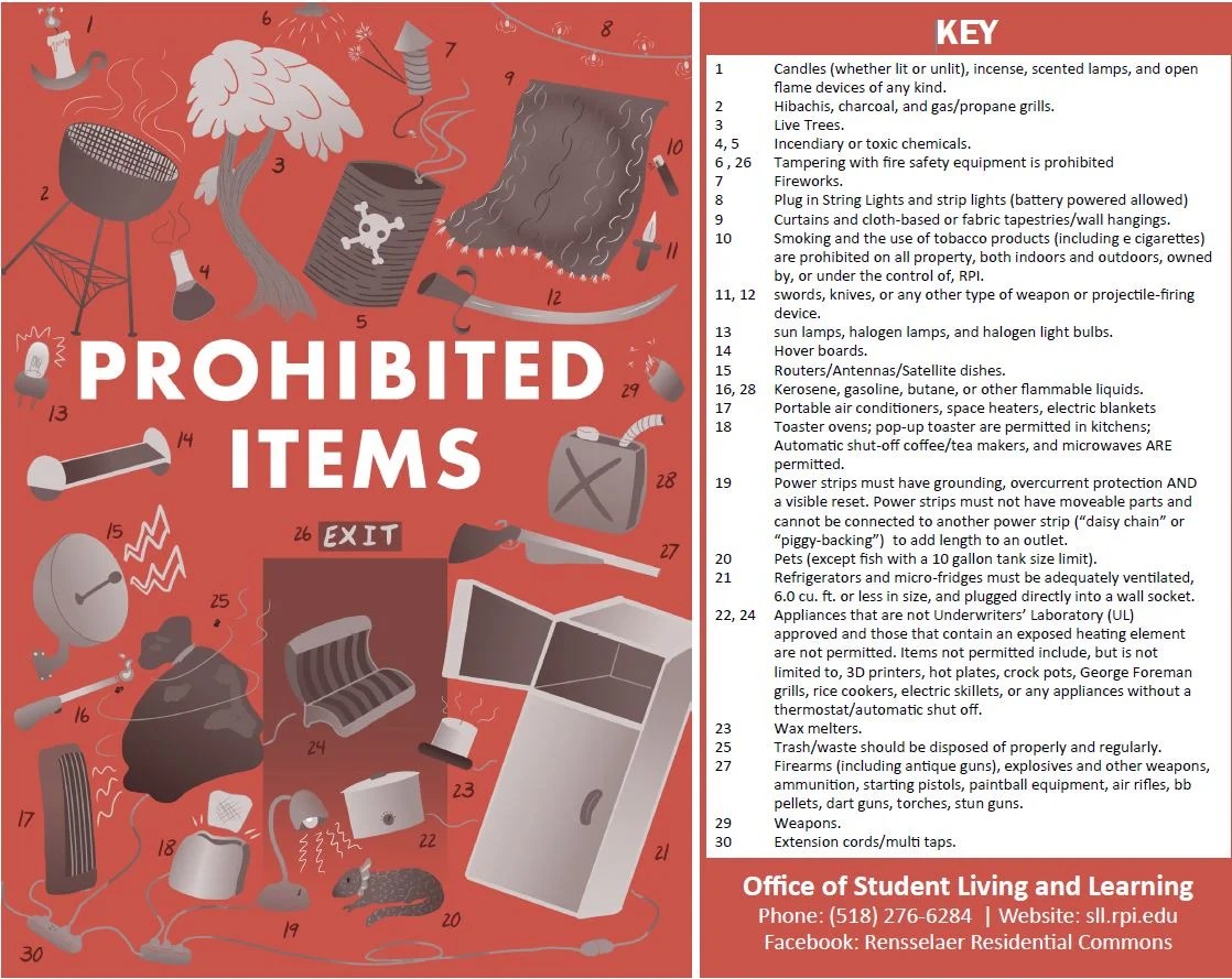 Prohibited Items Student Living and Learning